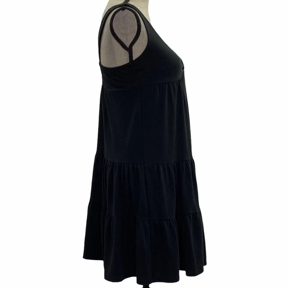CATCH My I Black Smocked Ruffled Mini Dress Small - Picture 6 of 12
